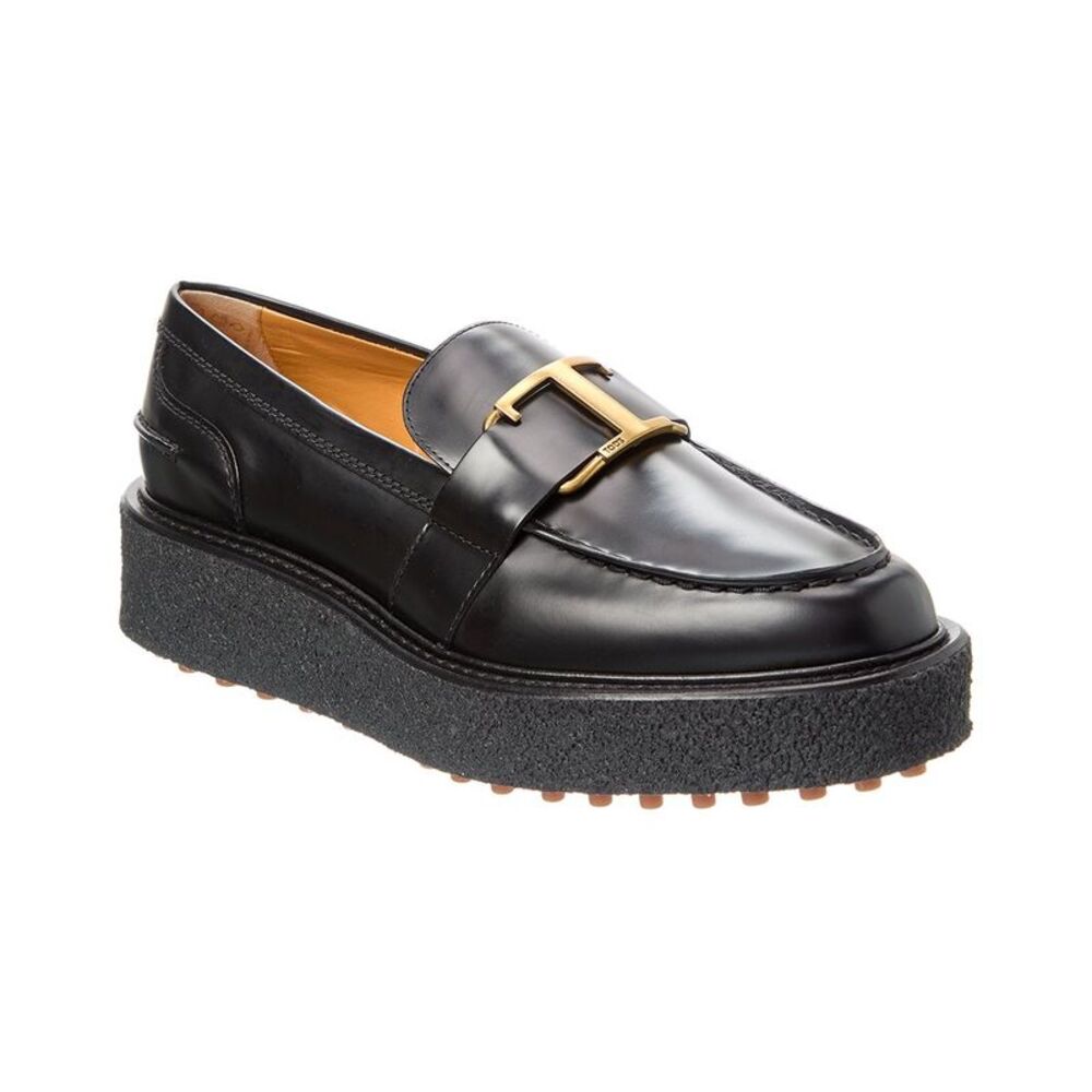 Tod’S Fondo Leather Platform Loafer, Black